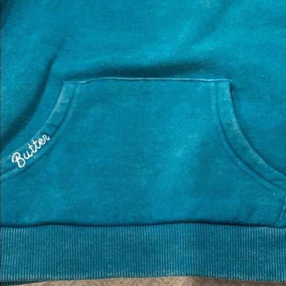 Butter Teal/Green Hooded Heart Love Sweatshirt - Picture 5 of 7